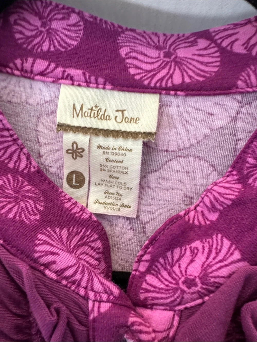 Matilda Jane Magenta Floral Ruffle Front Dress